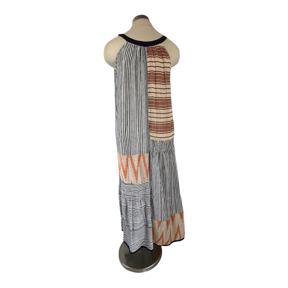 Anthro THML Mixed Print Patchwork Maxi Dress Boho Halter Neck Tiered Lagenlook - Picture 3 of 8